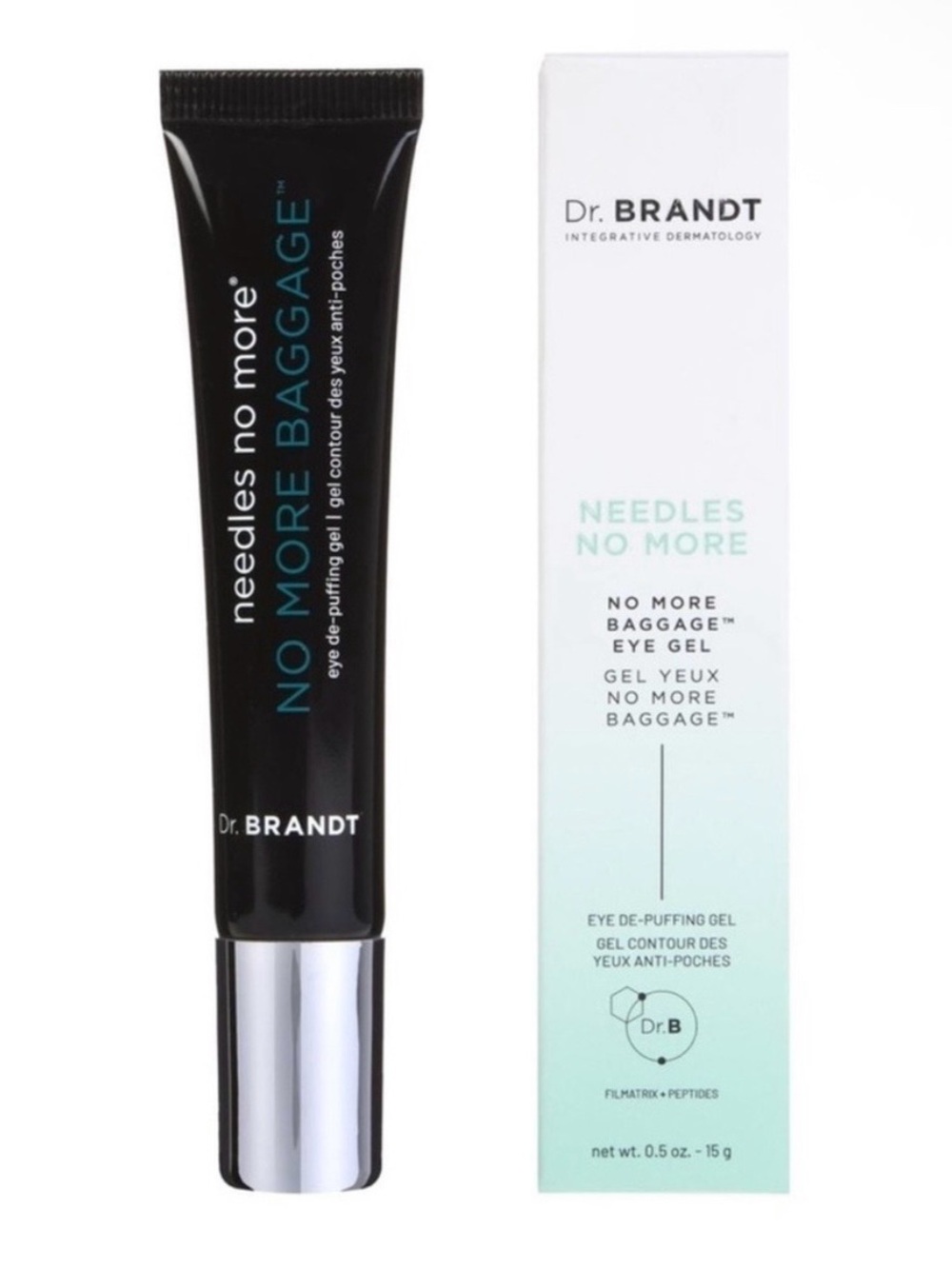 NWT Dr. Brandt Needles No More – No More Baggage Eye De-Puffing Gel, 0.5oz/ 15g